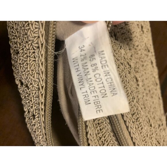 Woven Crochet Mini Shoulder Bag Zip Pocket Boho Hippie Sand - Picture 7 of 7